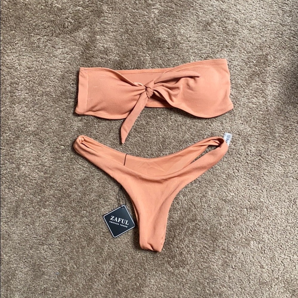 Burnt orange two piece swimsuit